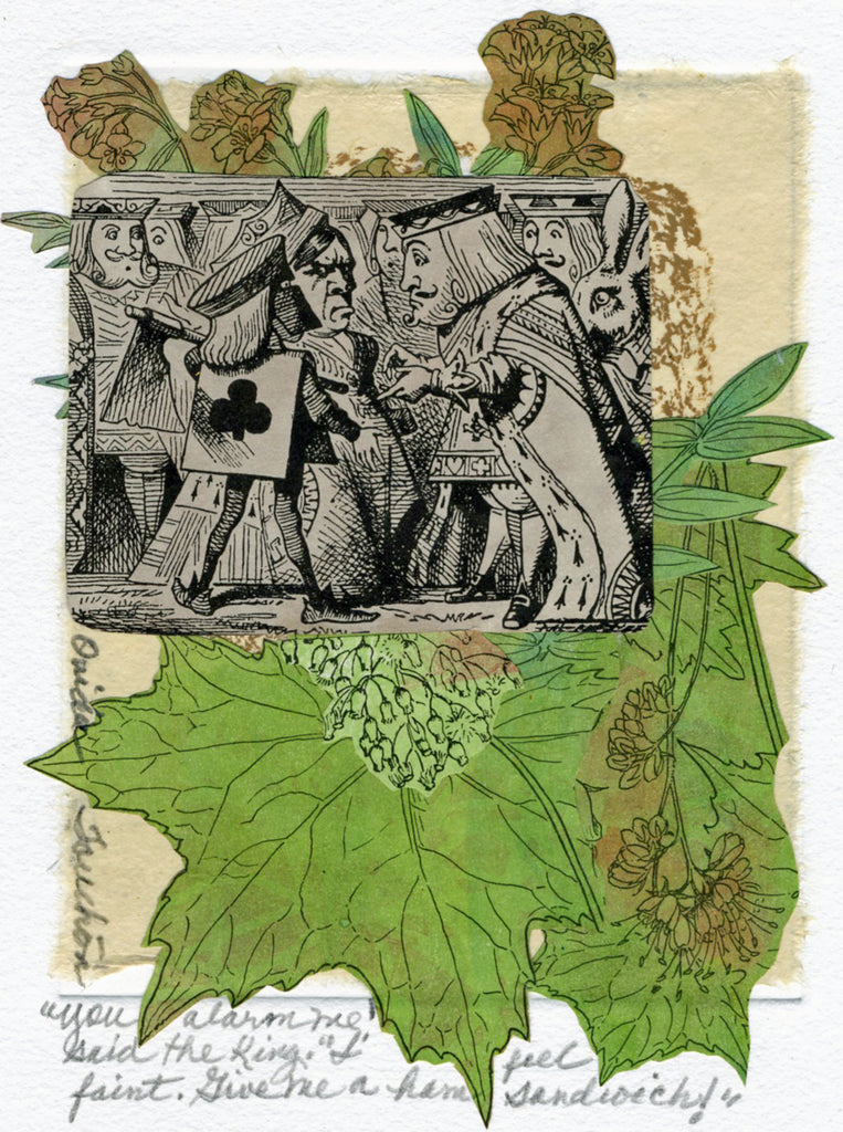 Dreaming of Alice #23 in white wood frame. Original art by Ouida Touchon. 