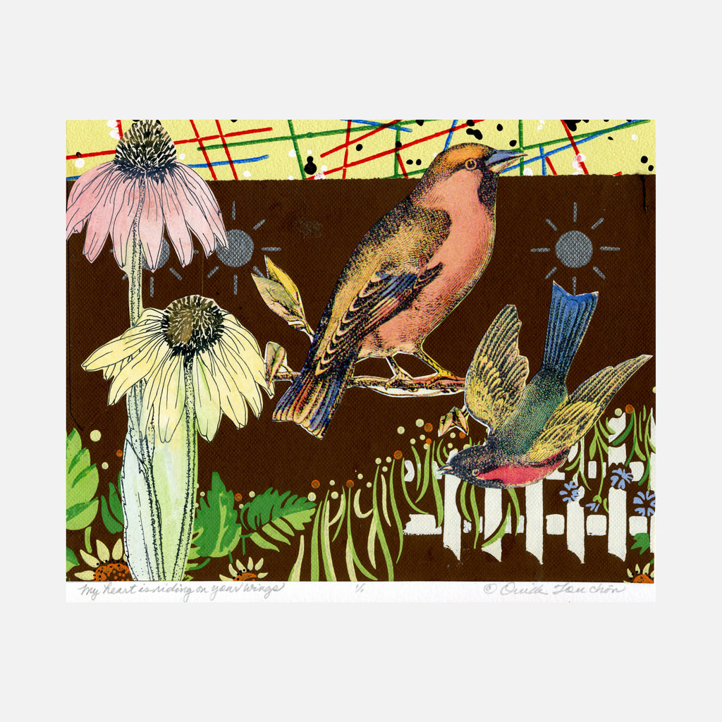 Skylark 8, original artwork collage by Ouida Touchon, for sale
