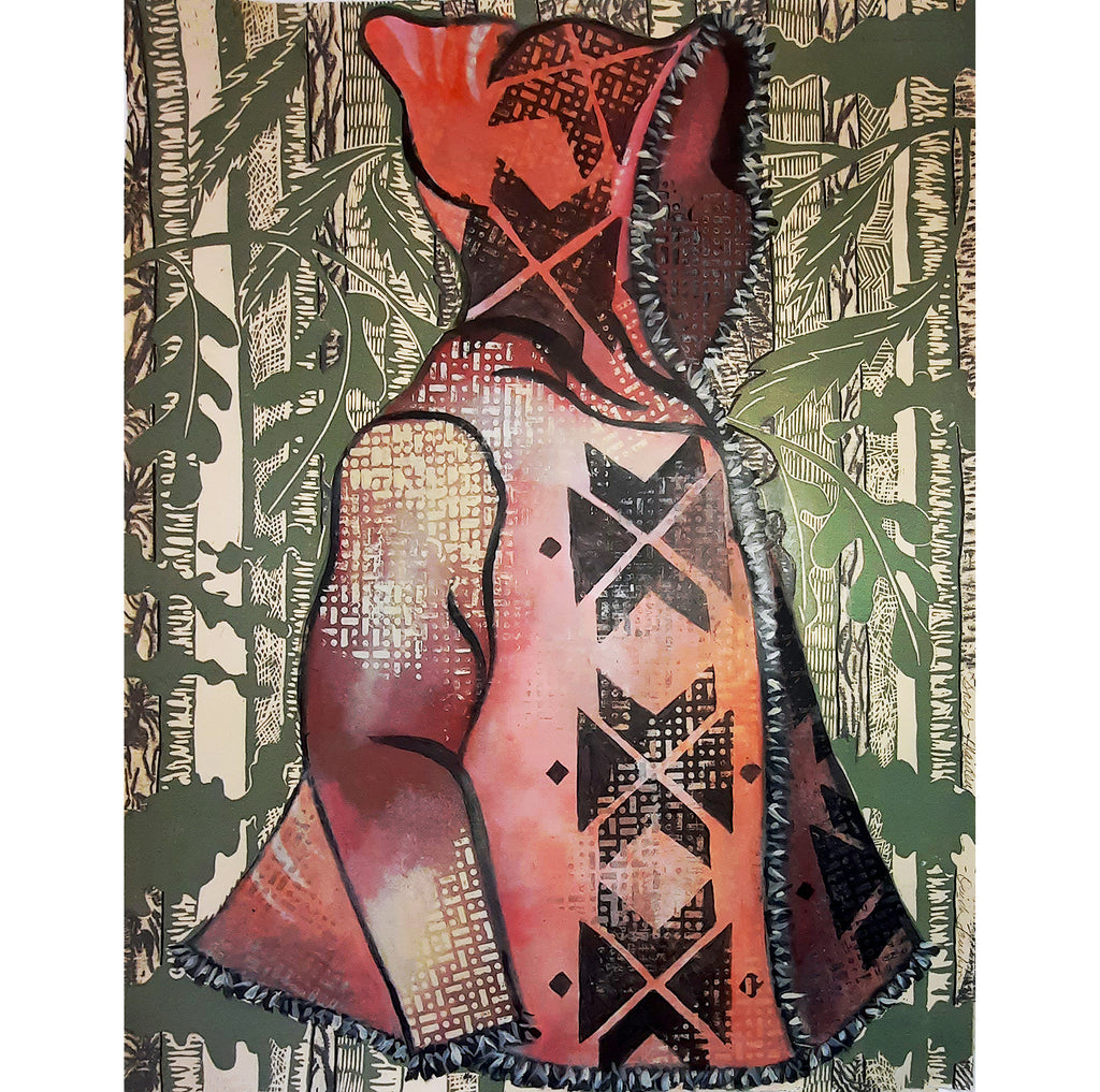 Snow Maiden, mixed media on paper, for sale by Ouida Touchon, artwork available for purchase